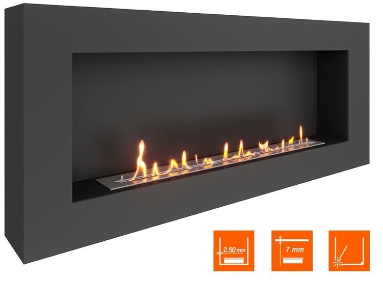 SteelHeat WALL LONG 1500 черный напольный биокамин
