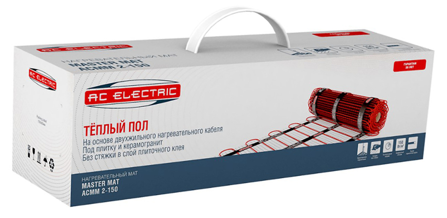 AC ELECTRIC ACMM2-150-2,5 (с терморегулятором) нагревательный мат 2 м<sup>2</sup>