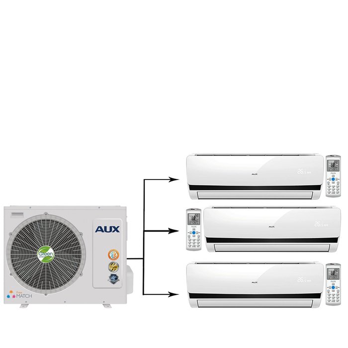 AUX AM3-H27/4DR1B/AMWM-H09\4R1*3шт мульти сплит-система на 3 комнаты