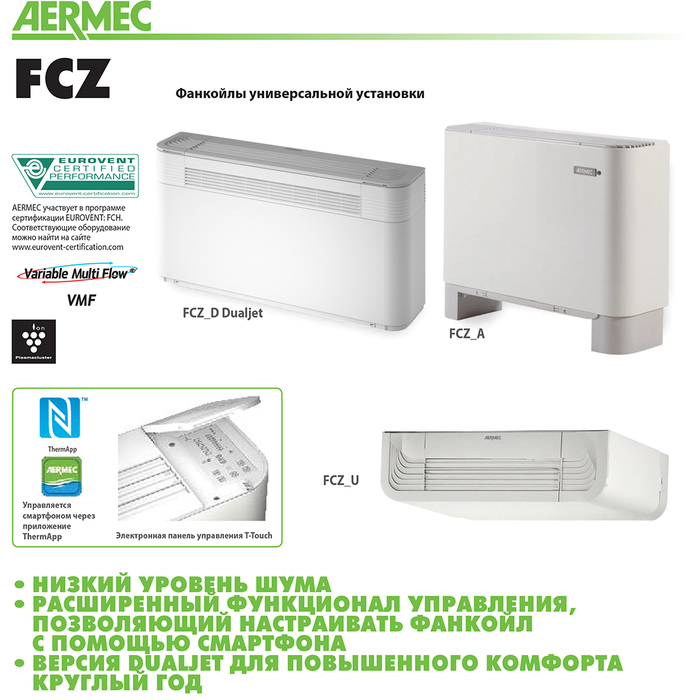 Aermec FCZ 400 ACT напольно-потолочный фанкойл до 5 кВт