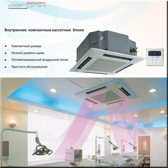 Aeronik AMV-R 90T/Na-K с панелью Т01 кассетная VRF система 8-9,9 кВт