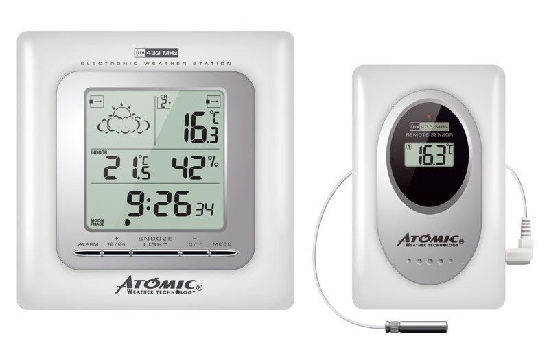 Atomic W739009-White электронная настенная метеостанция