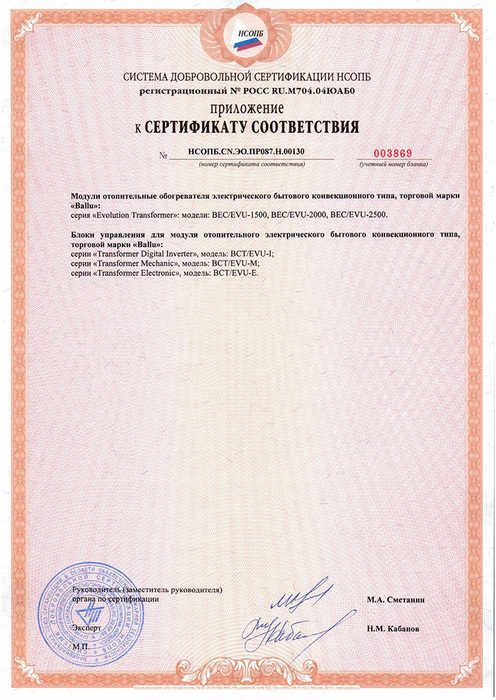 Ballu BEC/EVU-1500 конвектор электрический