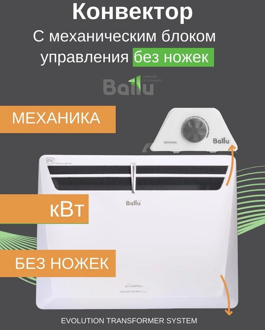 Ballu BEC/EVU-500-3M с блоком управления конвектор электрический