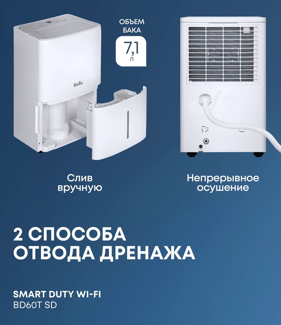 Ballu Smart Duty Wi-Fi BD60T SD бытовой осушитель воздуха