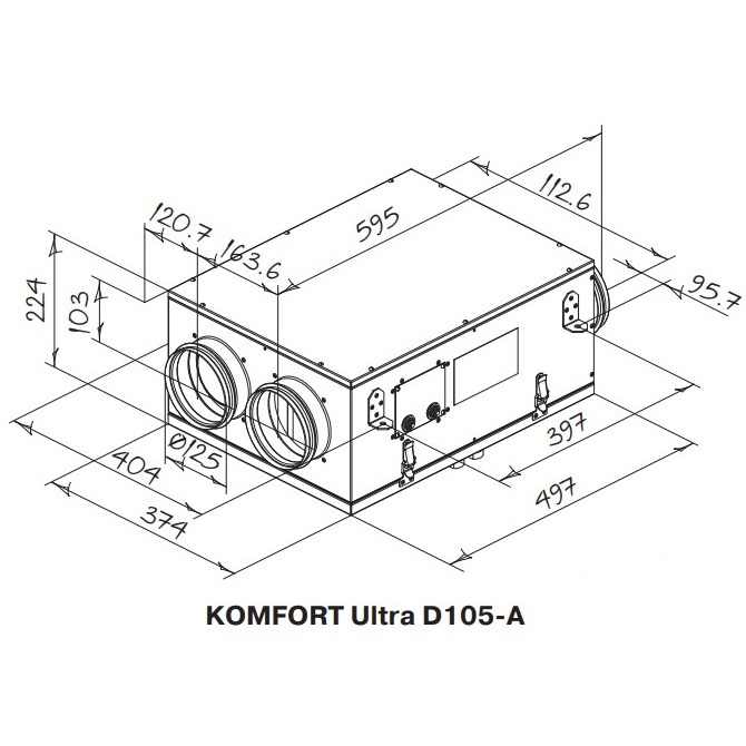 Blauberg KOMFORT Ultra D 105 A компактная приточно-вытяжная установка с рекуперацией тепла