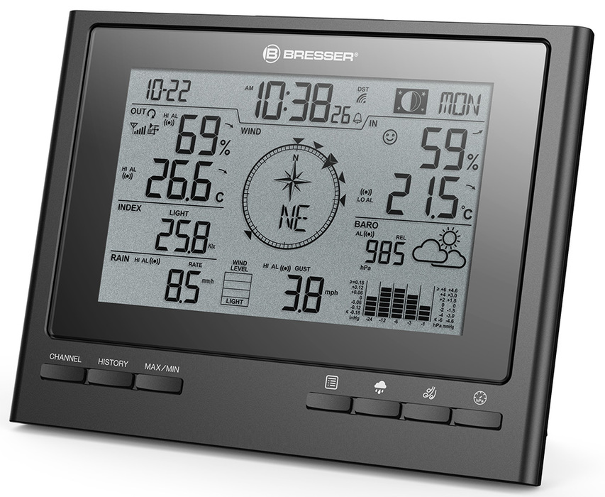 Bresser "7 в 1" ClimateScout Exclusive, черная (77552) цифровая метеостанция