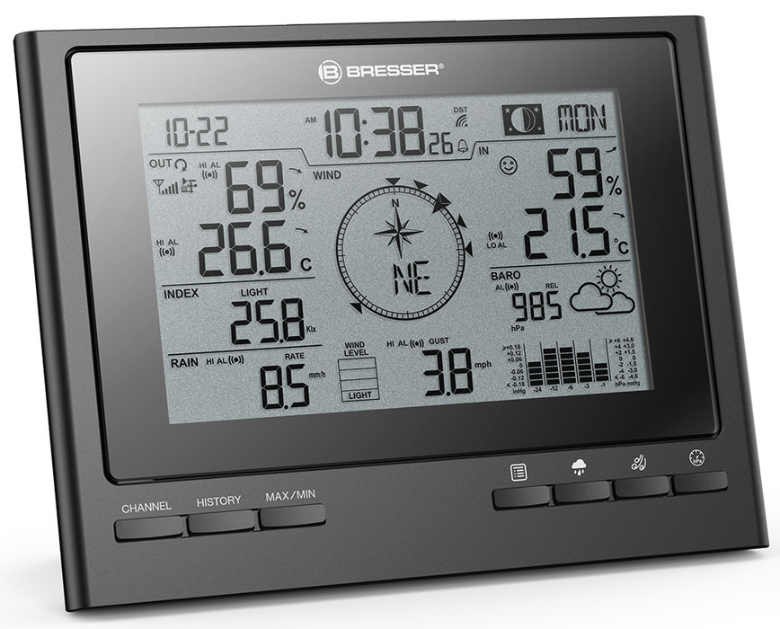Bresser "7 в 1" ClimateScout Exclusive, черная (77552) цифровая метеостанция