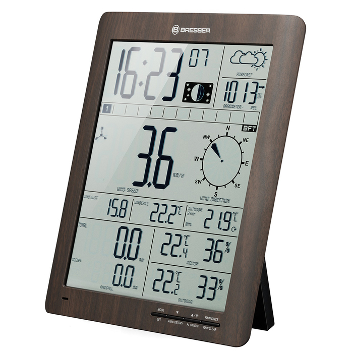 Bresser ClimaTemp XXL в корпусе под дерево (75312) цифровая метеостанция