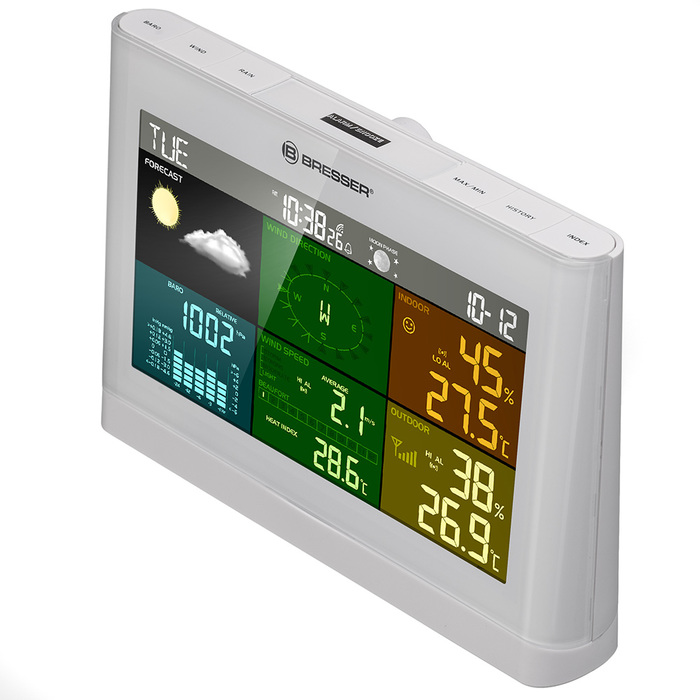 Bresser Comfort 5 в 1 с цветным дисплеем (белая) (76456) цифровая метеостанция