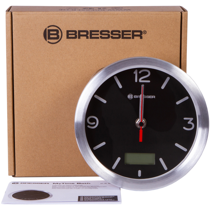 Bresser MyTime Bath RC водонепроницаемые (черные) проекционные часы