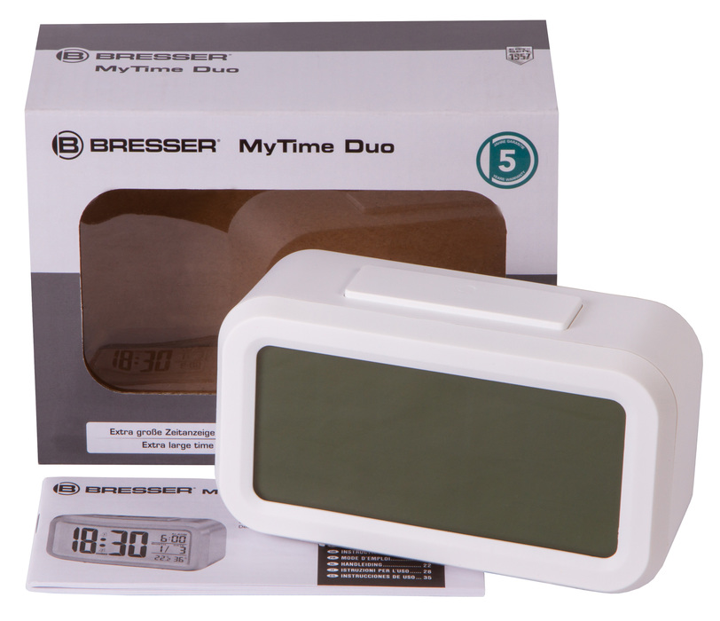 Bresser MyTime Duo LCD (белые) проекционные часы