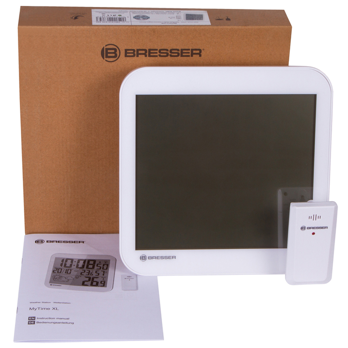 Bresser MyTime LCD (белые) проекционные часы