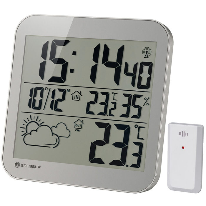 Bresser MyTime LCD (серебристые) проекционные часы