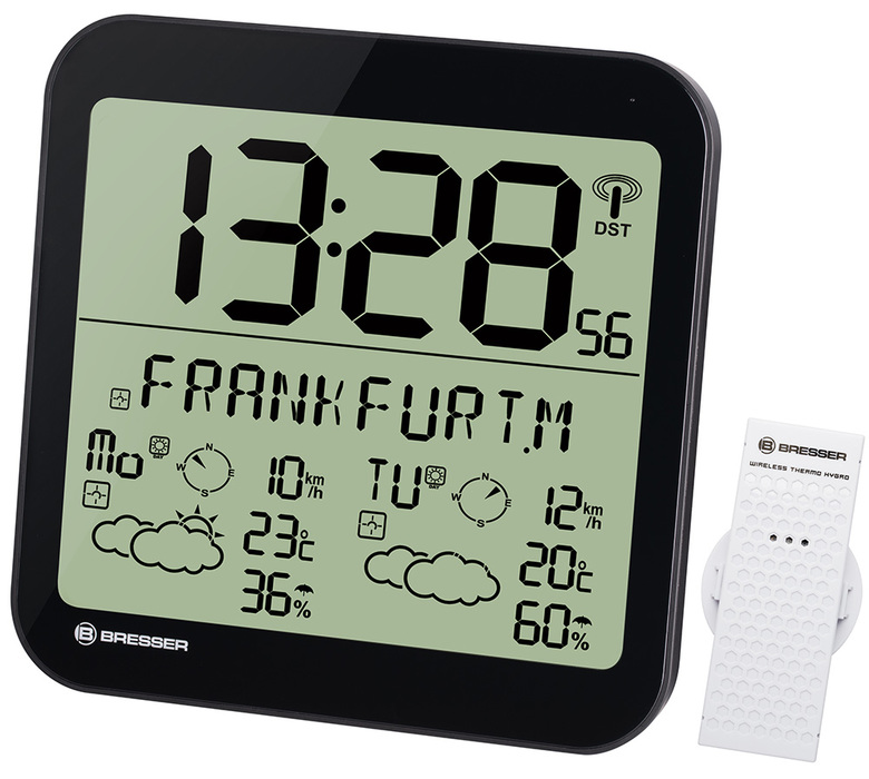 Bresser MyTime Meteotime LCD, черные проекционные часы