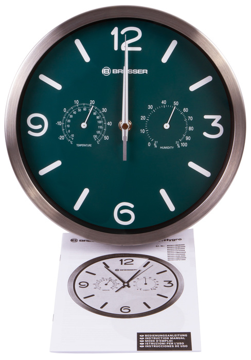 Bresser MyTime ND DCF Thermo/Hygro, 25 см, бирюзовые проекционные часы
