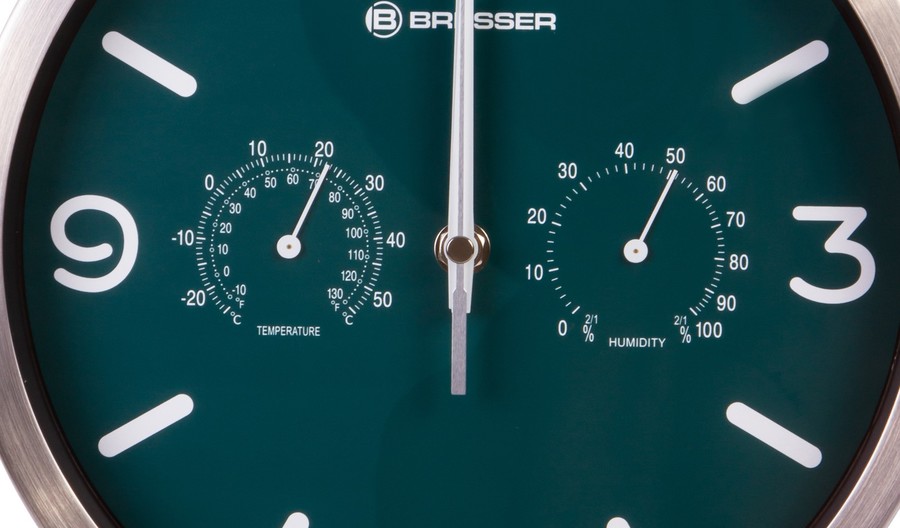 Bresser MyTime ND DCF Thermo/Hygro, 25 см, бирюзовые проекционные часы