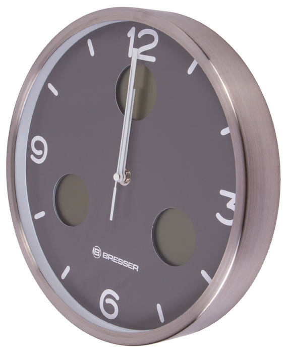 Bresser MyTime io NX Thermo/Hygro, 30 см, серые проекционные часы