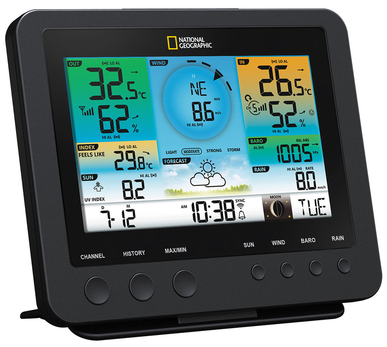 Bresser National Geographic 7 в 1 Wi-Fi с цветным дисплеем (77195) цифровая метеостанция