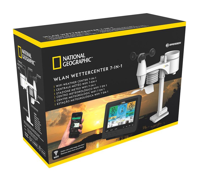 Bresser National Geographic 7 в 1 Wi-Fi с цветным дисплеем (77195) цифровая метеостанция