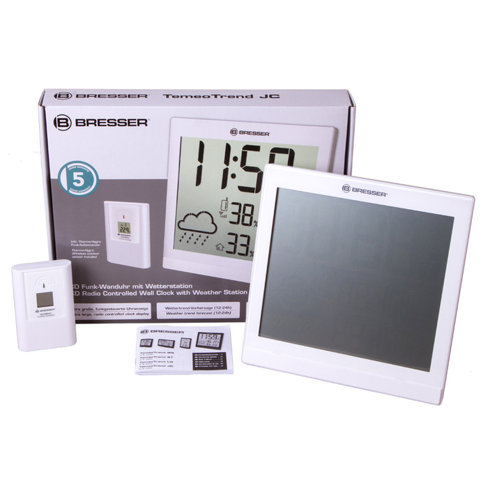 Bresser TemeoTrend JC LCD с радиоуправлением (белая) (73268) цифровая метеостанция