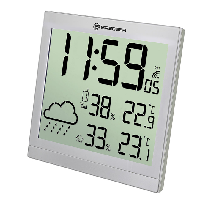 Bresser TemeoTrend JC LCD с радиоуправлением (серебристая) (73269) цифровая метеостанция