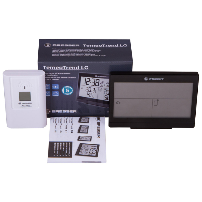 Bresser TemeoTrend LG с радиоуправлением (черная) (73266) цифровая метеостанция