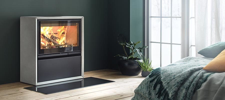 Contura 320A, артстоун, чугунная дверца, черный печь-камин