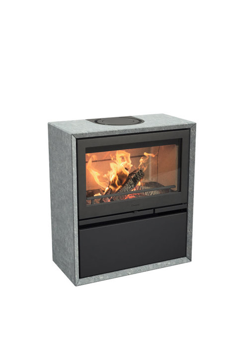 Contura 320T, талькомагнезит, чугунная дверца, черный печь-камин