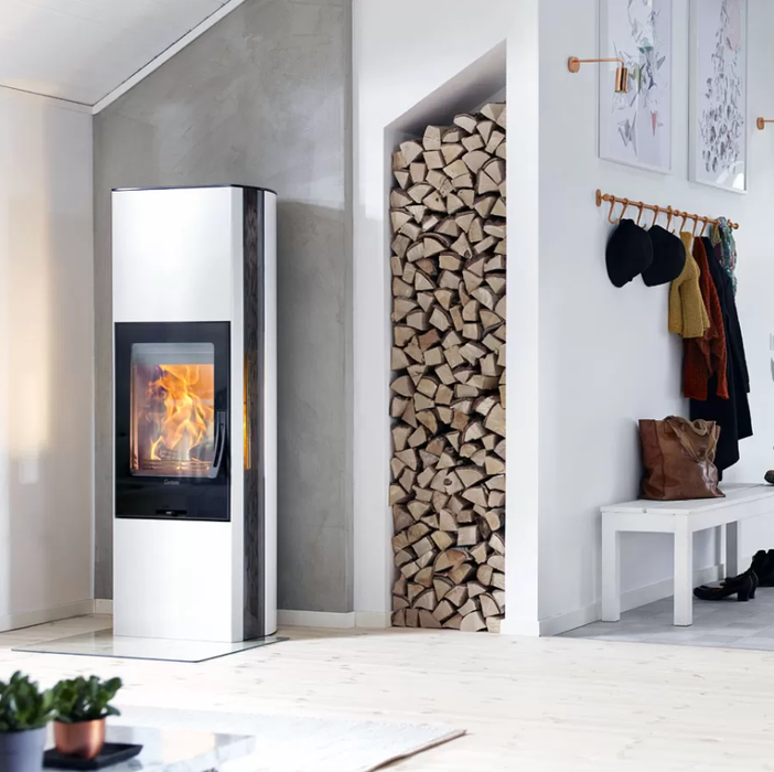 Contura 35G высокий, стеклянная дверца, белый печь-камин