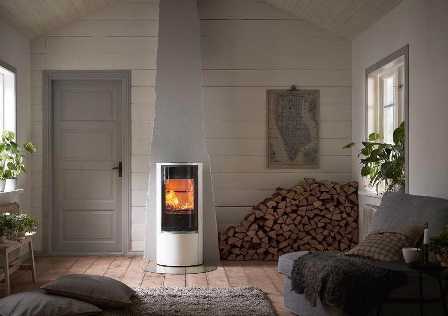 Contura 510G:2 Style, стеклянная дверца, белый печь-камин