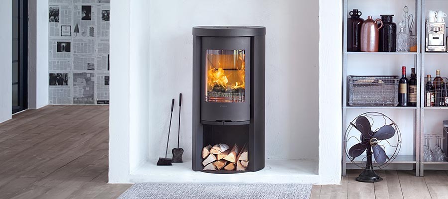 Contura 520 Style, сталь, чугунная дверца, черный печь-камин