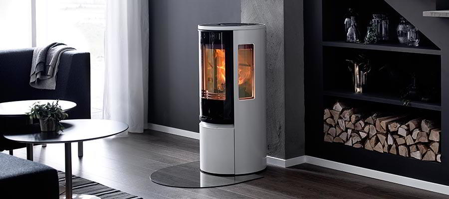Contura 556G:1 Style, стеклянная дверца, белый печь-камин