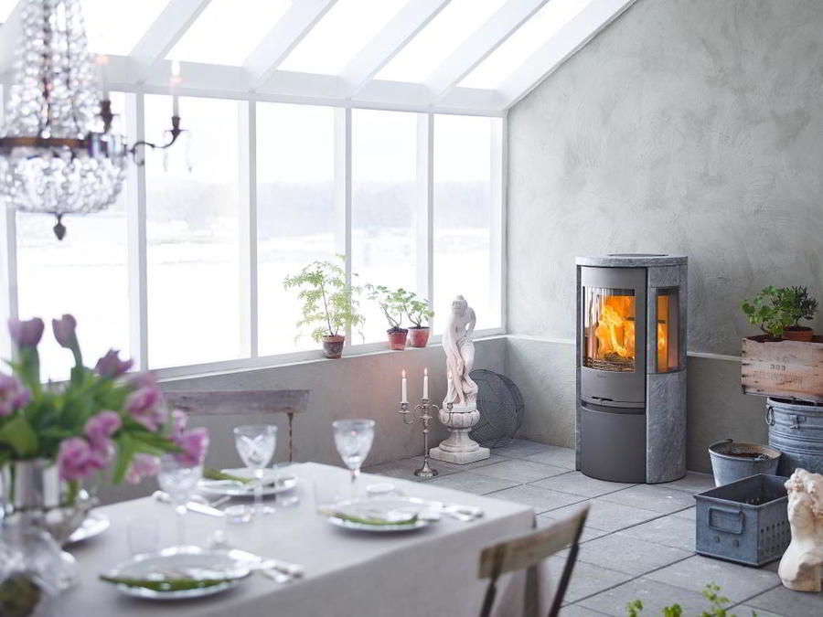 Contura 556T Style, талькомагнезит, серый печь-камин