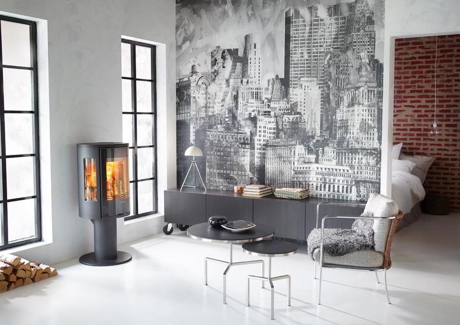 Contura 586G:3 Style, стеклянная дверца, черный печь-камин