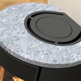 Contura 610:3 Style, чугунная дверца, серый печь-камин