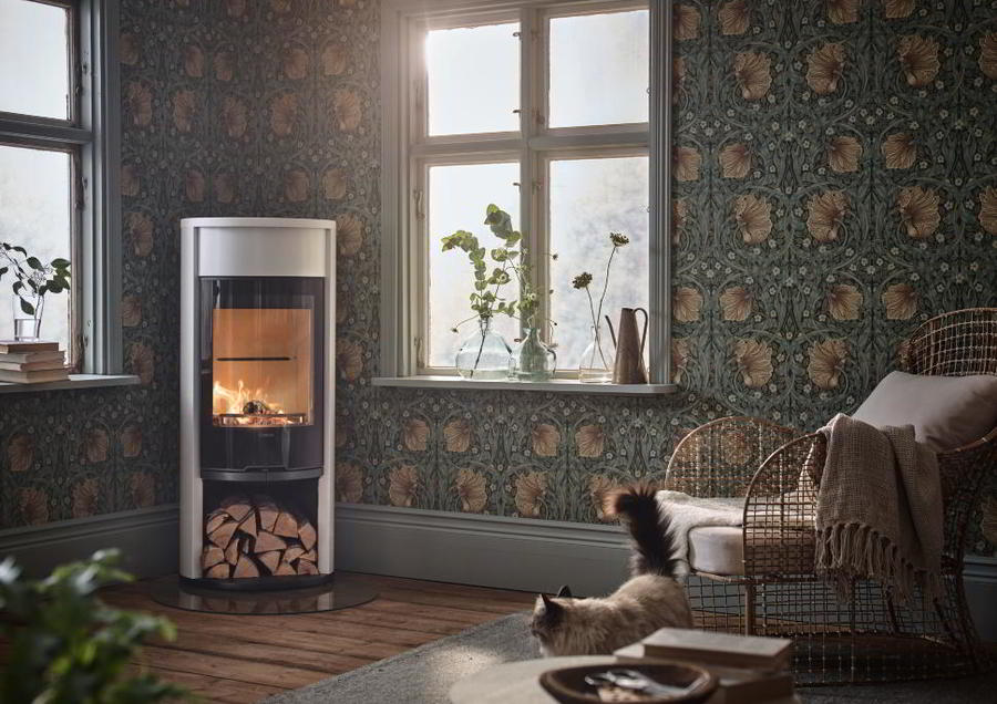 Contura 610G:5 Style, стеклянная дверца, белый печь-камин