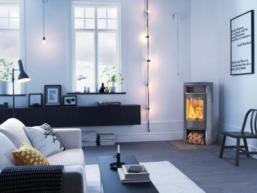 Contura 620T:1 Style, чугунная дверца, серый печь-камин