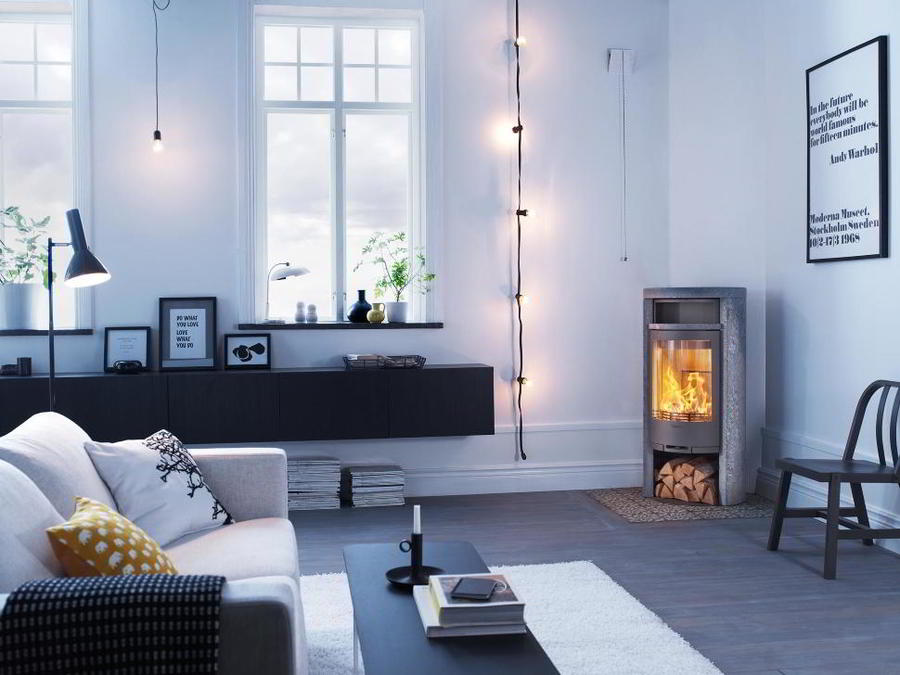 Contura 620T:2 Style, чугунная дверца, черный печь-камин