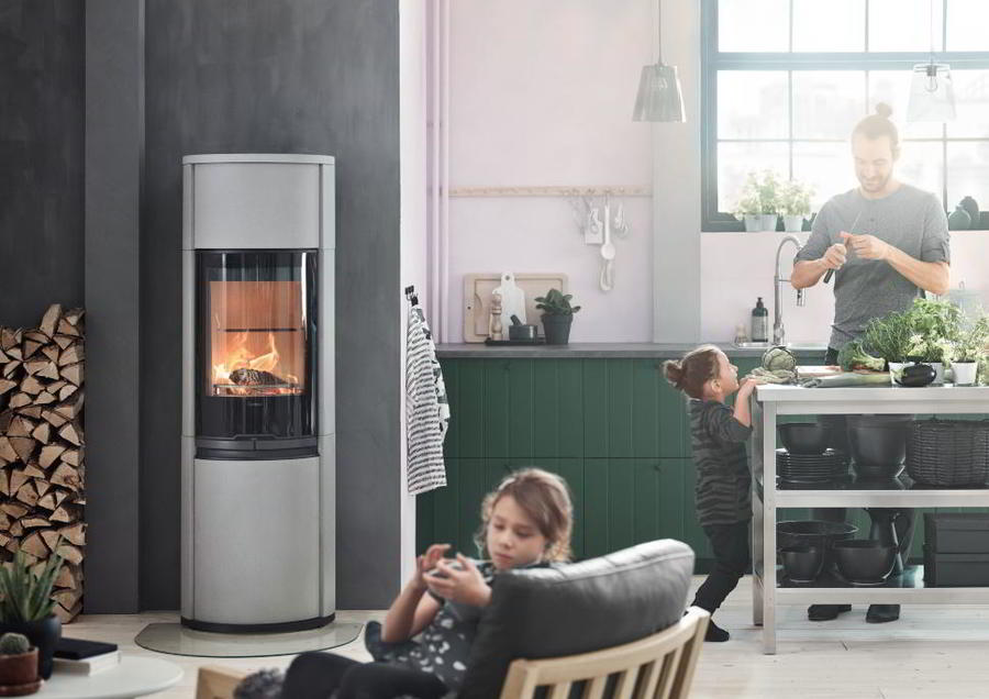 Contura 690AG Style, артстоун, стеклянная дверца, черный печь-камин