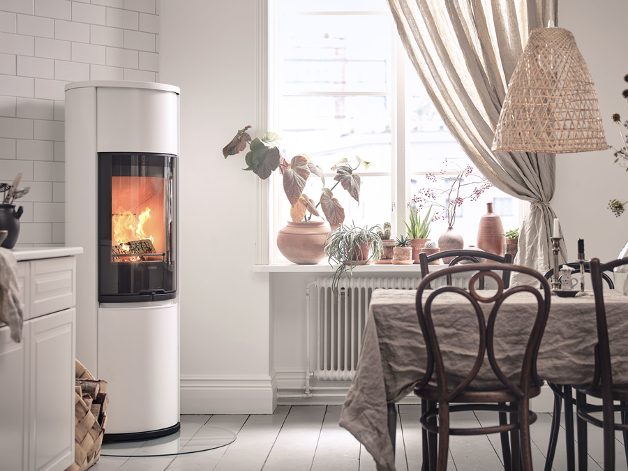 Contura 690G:2 Style, стеклянная дверца, белый печь-камин