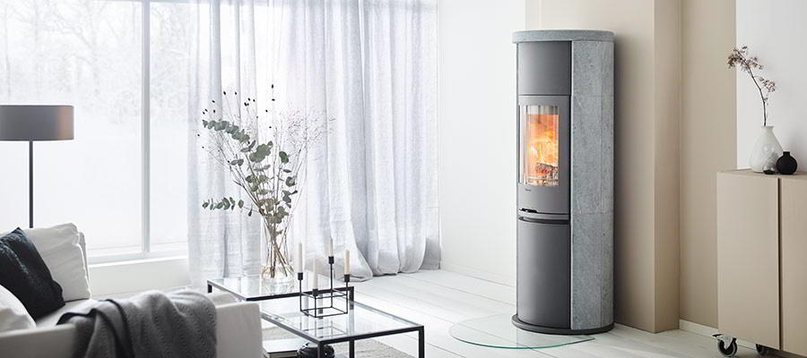 Contura 690T Style, чугунная дверца, серый печь-камин