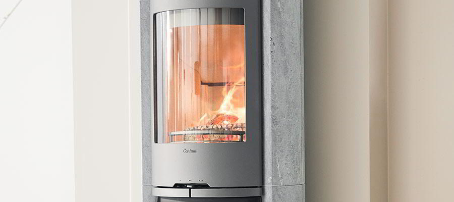 Contura 690T Style, чугунная дверца, серый печь-камин