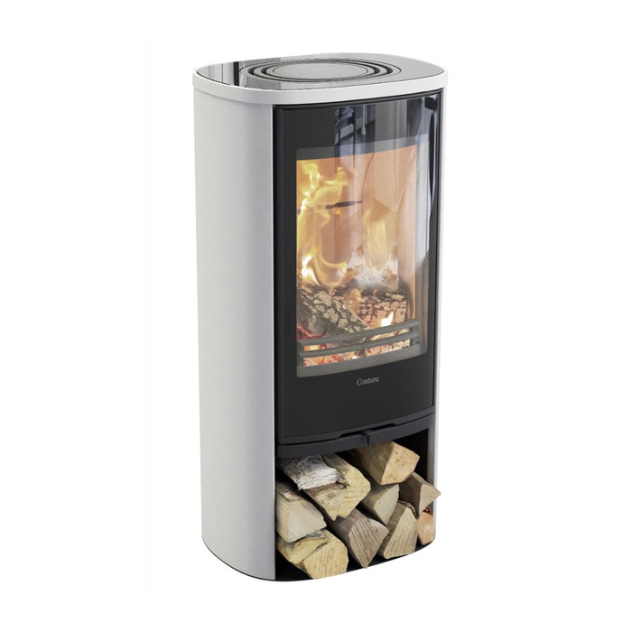 Contura 810G:2 Style, стеклянная дверца, белый печь-камин