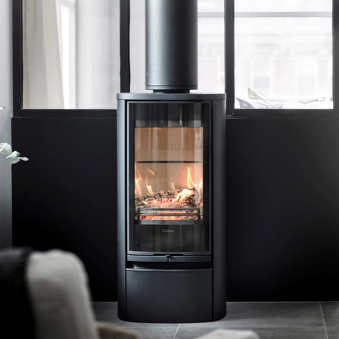 Contura 810G:2 Style, стеклянная дверца, черный печь-камин