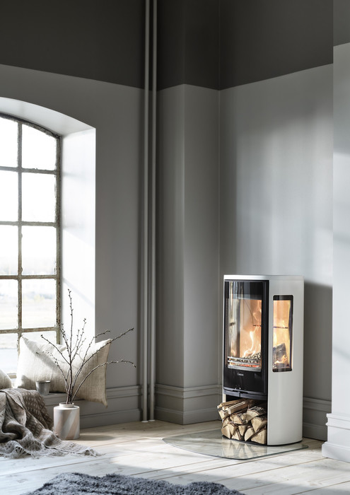 Contura 856G:2, стеклянная дверца, белый печь-камин