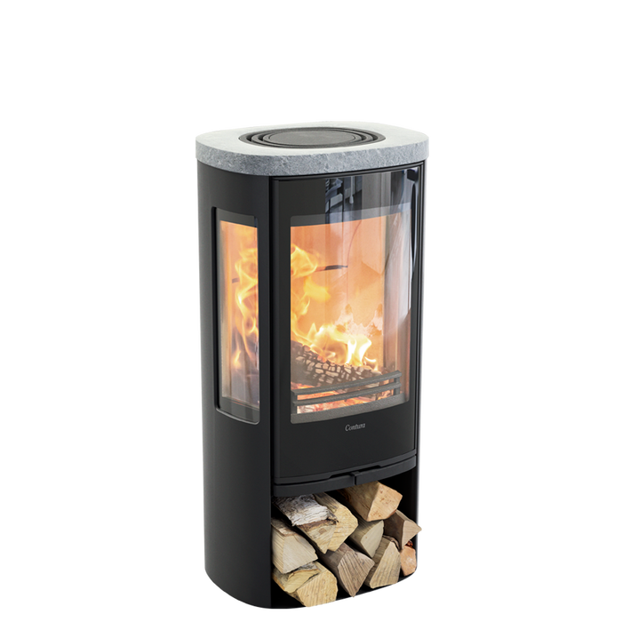 Contura 856G:3, стеклянная дверца, черный печь-камин