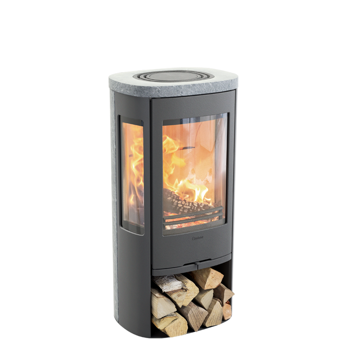 Contura 856T, чугунная дверца, серый печь-камин