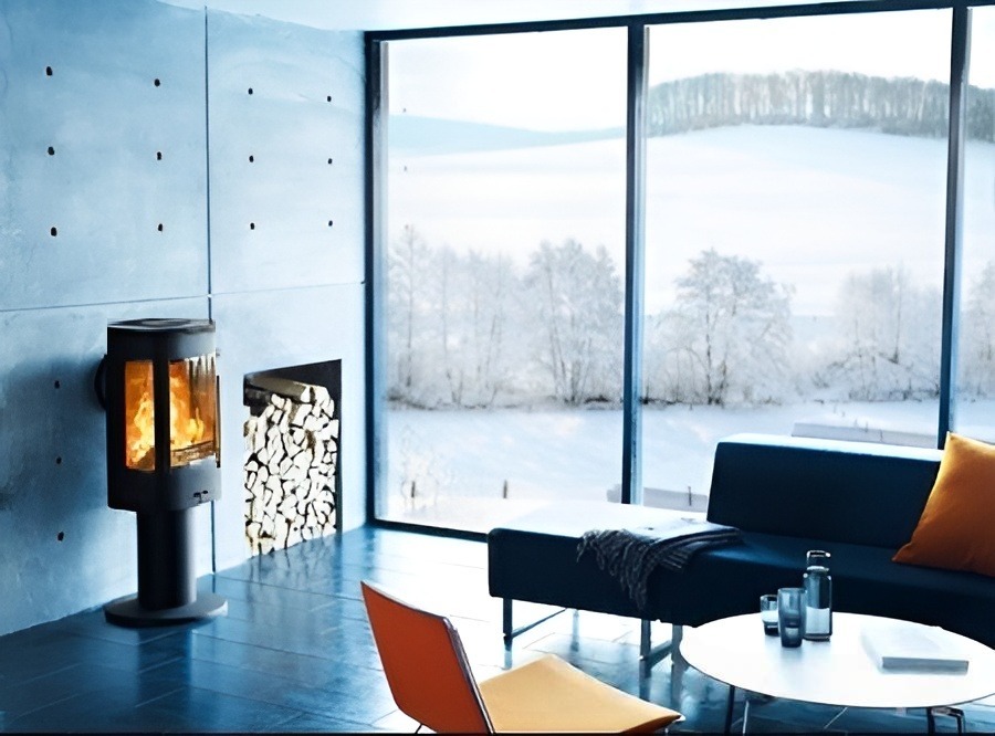 Contura 870G:1 Style, стеклянная дверца, черный печь-камин