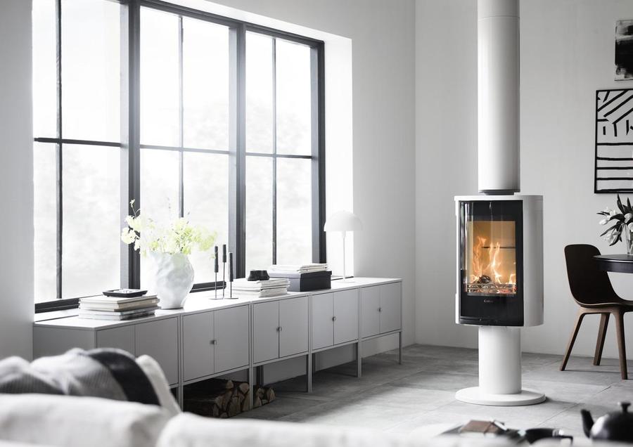 Contura 870G:2 Style, стеклянная дверца, белый печь-камин